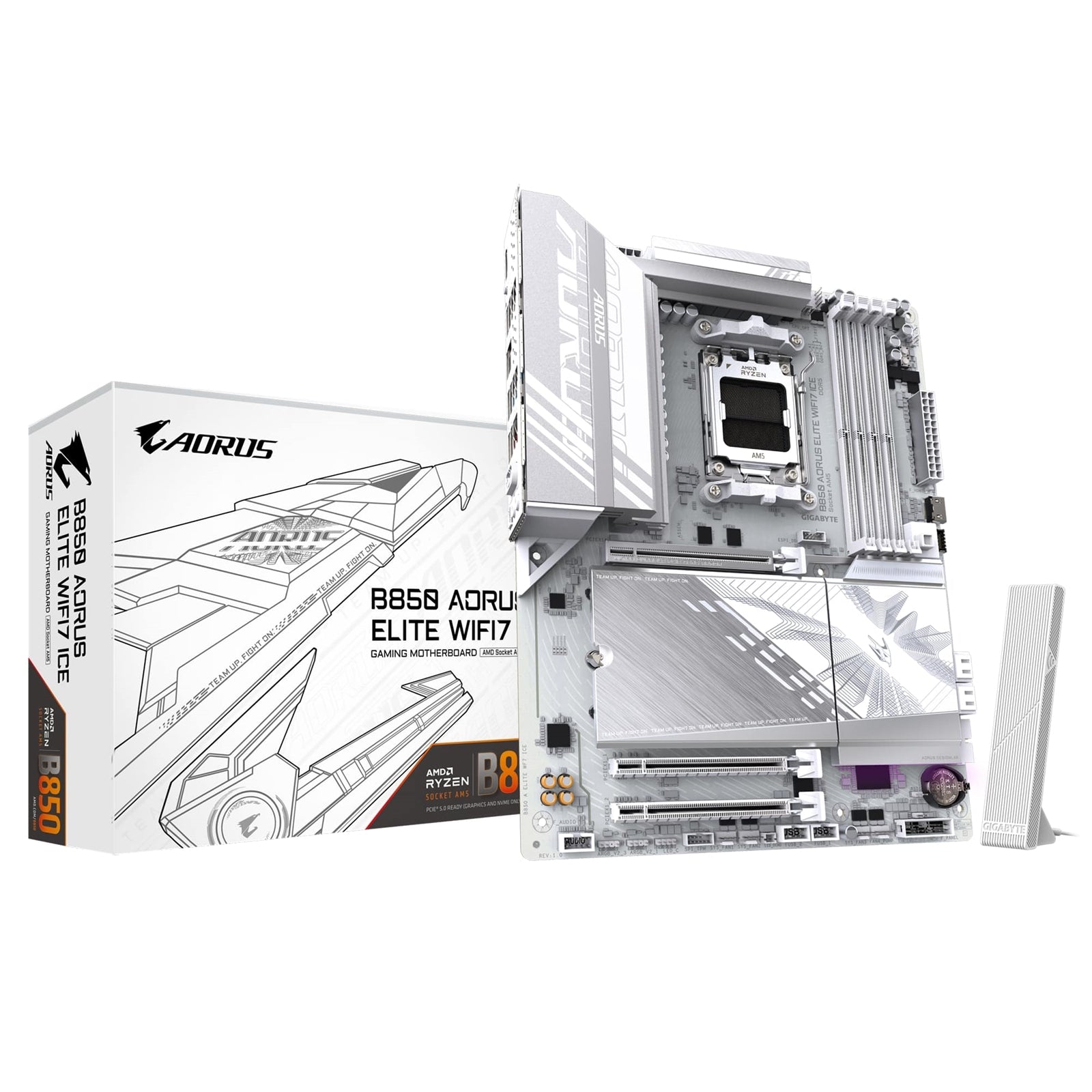 Gigabyte B850 AORUS ELITE WIFI7 ICE White ATX AM5 Motherboard Gigabyte B850 AORUS ELITE WIFI7 ICE White ATX AM5 Motherboard